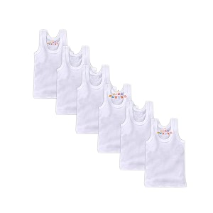 kike new born baby pure cotton printed regular fit sando innerwear baniyan kids vest infants sleeveless undershirts for cute boys girls 0-24 months pack of 6