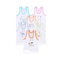 KIKE New Born Baby Pure Cotton Printed Regular Fit Sando Innerwear Baniyan Kids Vest Infants Sleeveless Undershirts for Cute Boys Girls 0-24 Months Pack of 6