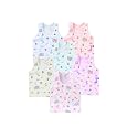 KIKE New Born Baby Pure Cotton Printed Regular Fit Sando Innerwear Baniyan Kids Vest Infants Sleeveless Undershirts for Cute Boys Girls 0-24 Months Pack of 6