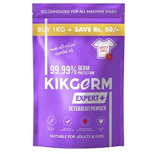 kikgerm expert matic advanced top amp front load detergent powder  9999 germ protection  free from harmful chemicals  tough stain removal in washing machines surf  1kg rs 50 discount