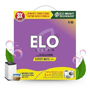 elo clean by kikgerm 2-in-1 advanced top amp front load detergent powder  fabric conditioner 4kg 3kg  1 kg  tough stain removal  soft clothes  no harmful chemicals  washing machines surf