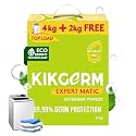 KIKGERM Plant Based Top Load Laundry Detergent Powder (6 Kg) 4 Kg + 2 Kg - Natural, Eco-friendly, Non-toxic, Chemical-free, Biodegradable - Skin Safe, Pet Safe - Tough Stain Remover