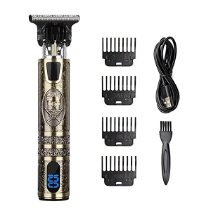 kiki new gain ng-308 pro li outliner cordless t blade hair clipper 01 gapped outlining for barbers 01mm balding shape up digital display 6500 rpm powerful rotary motor runtime 120 min-unisex-youth