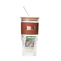 KiKiluxxa Coffee Can Glass Sipper Tumbler with Lid Straw - 300ml-Pack of Only 1- Green Tea Fruit Juice Milk Glass Cup Mug with Lid and Straw (Klotexz 1)