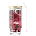 KiKiluxxa Coffee Can Glass Sipper Tumbler with Lid Straw - 300ml-Pack of 1- Green Tea Fruit Juice Milk Glass Cup Mug with Lid and Straw (Quiznatz 1)