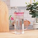 KiKiluxxa Coffee Can Glass Sipper Tumbler with Lid Straw - 400ml-Pack of 1- Green Tea Fruit Juice Milk Glass Cup Mug with Lid and Straw (Suzpx 1)