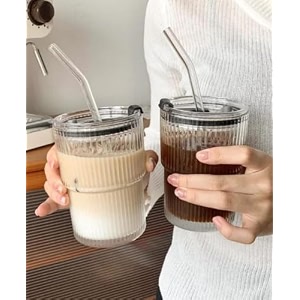 kikiluxxa random clour ice juice drinks glass can mug with straw for milkcoffeegreen tea cup set of 4- transparent can shape sipper tumbler cup with lid us lined t 4