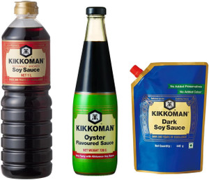 kikkoman soy sauce 1 ltr  oyster 726g  dark soy sauce440 g sauce 3 x 072 l