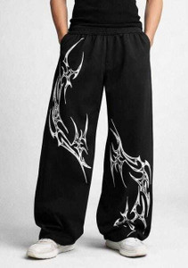 KILIYAM Printed Men Black Track Pants