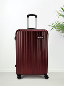 killer classic light-weight  durable polycarbonate d red hard luggage check-in suitcase 8 wheels - 28 inch