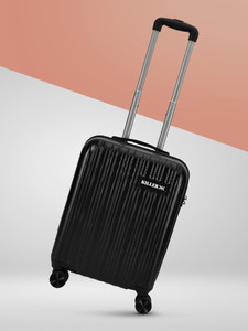 killer classic light-weight  durable polycarbonate black hard luggage cabin suitcase 8 wheels - 20 inch