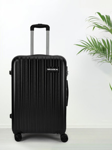 killer classic light-weight  durable polycarbonate black hard luggage check-in suitcase 8 wheels - 28 inch