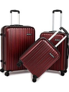 killer classic light-weight  durable polycarbonate d red hard luggage check-in suitcase 8 wheels - 28 inch