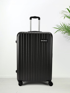killer classic light-weight  durable polycarbonate dark grey hard luggage check-in suitcase 8 wheels - 28 inch
