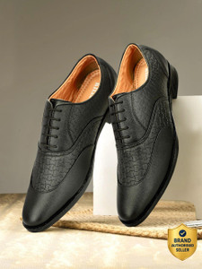 KILLER Desiner Derby Napa Leather Black Lace-Ups