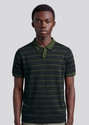 KILLER Striped Men Polo Neck Green T-Shirt