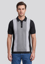 KILLER Flat knit Men Striped Polo Neck