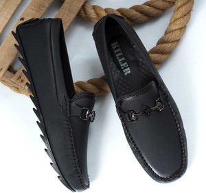 KILLER Killer Mens Black Nubuck-Touch Slip-On Driving