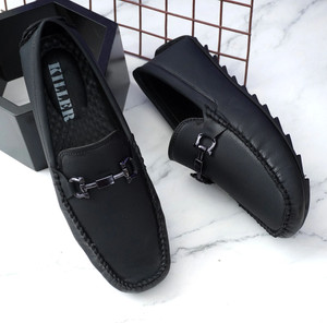 KILLER Killer Mens Black Nubuck-Touch Loafers Loafers