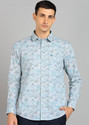 KILLER Men Printed Casual Blue Shirt