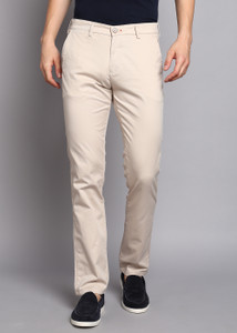 KILLER Men Slim Fit Cream Cotton Blend