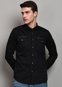 KILLER Men Solid Casual Black Shirt