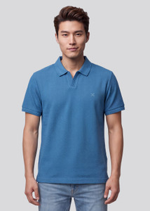 KILLER Solid Men Polo Neck Blue T-Shirt