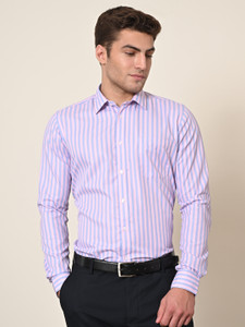 KILLER Men Striped Casual Pink Shirt