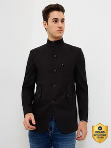 killer polyester viscose blend solid coat