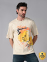 KILLER Printed Men Round Neck Beige T-Shirt