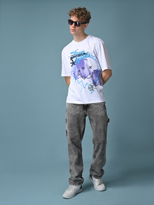 killer printed men round neck white t-shirt