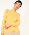 KILLER Women Self Design High Neck Yellow Sweater