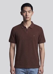 KILLER Self Design Men Polo Neck Brown