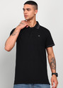 KILLER Solid Men Polo Neck Black T-Shirt