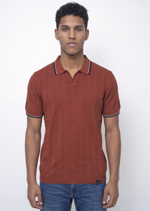 KILLER Solid Men Polo Neck Red T-Shirt