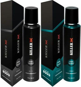 killer wave  ocean deodorant spray - for men  women 150 ml pack of 2