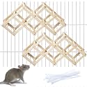 Kiln-Dried Wood Rat Climb Toy, Hanging Cage Ladder Activity (M, 2pcs)