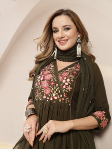 KIMAYRA Women Kurta Palazzo Dupatta Set