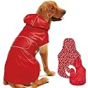Kimee Dog Raincoat Reversible Dog Rain Jacket for Small to 3X-Large Dogs, L