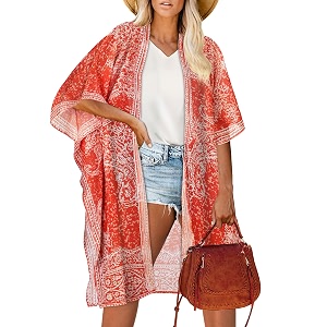 kimonos for women summer cardigan chiffon floral cover up loose casual top blouse