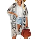 Kimonos for Women Summer Cardigan Chiffon Floral Cover up Loose Casual Top Blouse