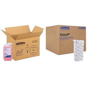 kimsoft 2 ply toilet paper tissue roll 80 rolls 375 pullsroll total 30000 sheets 04001 and scott handwash foam soap for hotels amp offices pack of 6 1lcassette total 6 liters 30895a