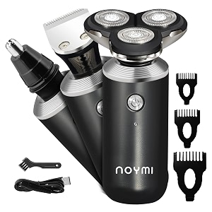 electric beard trimmers menshaver for men and nose hair trimmer 3 in 1rechargeable cordless shaving machinegrooming trimmer with 90 minutes working timewetampdry rotary razor black