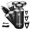 Electric Beard Trimmers Men,Shaver for Men and Nose Hair Trimmer 3 in 1,Rechargeable Cordless Shaving Machine,Grooming Trimmer with 90 Minutes Working Time,Wet&Dry Rotary Razor, Black
