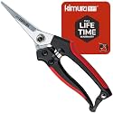 Kimura® 8" Pro Pruning Scissors, Premium Japanese SK5 Hi-Carbon Steel Blades, Non-Slip Vinyl Coated Handles, Lightweight &amp; Ergonomic, Multi-Tasking Pruning Shears, Garden Snips, Precision Clippers