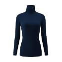 Kindcall Casual Turtleneck Tops Lightweight Long Sleeve Soft Thermal Shirts for Women