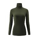 Kindcall Casual Turtleneck Tops Lightweight Long Sleeve Soft Thermal Shirts for Women