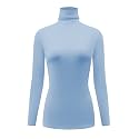 Kindcall Casual Turtleneck Tops Lightweight Long Sleeve Soft Thermal Shirts for Women