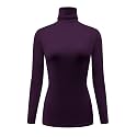 Kindcall Casual Turtleneck Tops Lightweight Long Sleeve Soft Thermal Shirts for Women