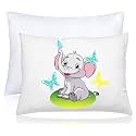 kinder Fluff Toddler Pillow with Pillowcase, 13x18 in – Kids Travel Pillow for Sleeping, 233TC Cotton Shell, Down Alternative Fill, Machine Washable – Daycare, Nap, Toddler Bed